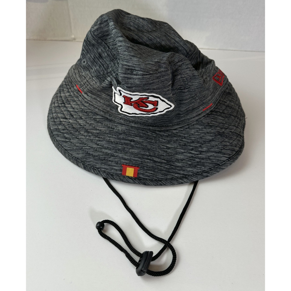 Kansas City Chiefs New Era NFL Bucket Hat Gray Knit Cap KC One Size Fits Most - Picture 2 of 8